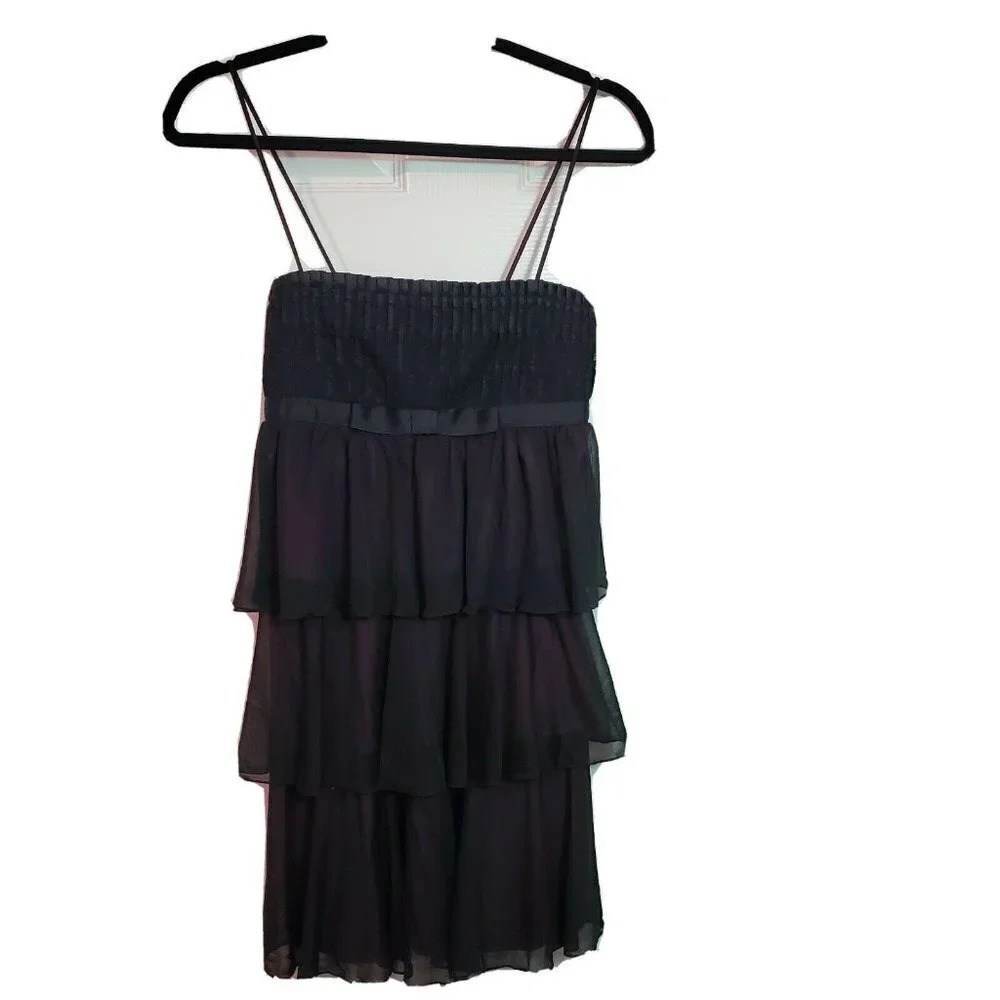 Jodi Kristopher Dress Womens Small Black Purple Layer‎ Party Cocktail Prom